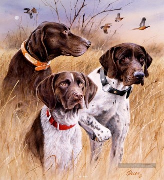 chiens 2 cynégétique Peinture à l'huile
